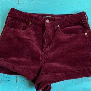 Burgundy corduroy shorts from Forever 21